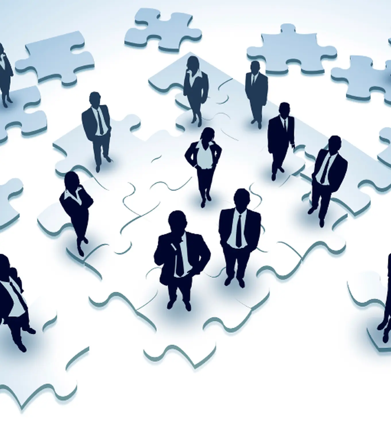 Stefan Laukemper - intralogistischer SAP - Abbildung von Menschen, die auf Puzzles stehen